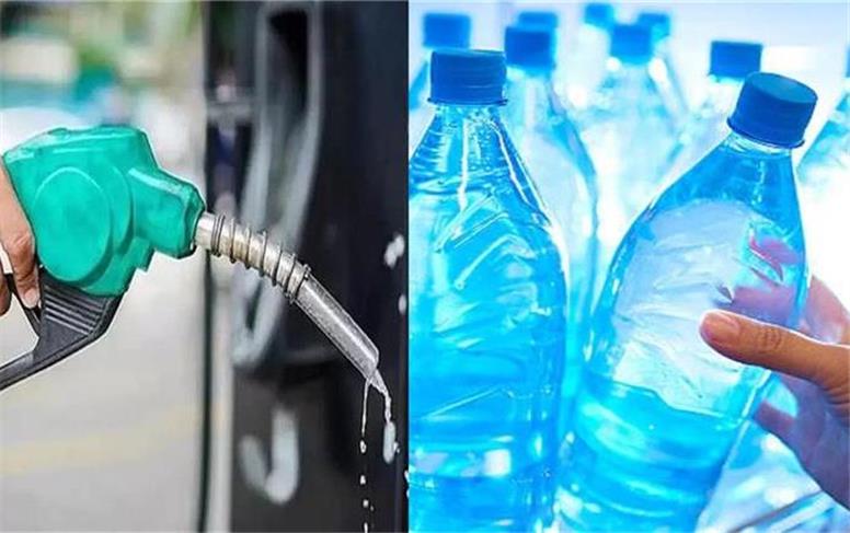 با پول یک بطری آب معدنی کوچک چند لیتر بنزین می‌توان زد؟