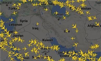 وضعیت ترافیک هواپیماهای مسافربری در زمان حمله اسرائیل به ایران