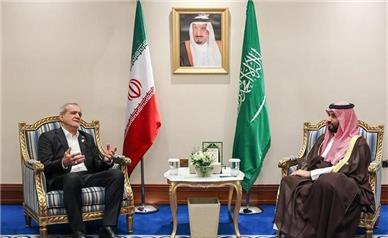 دیدار محمد بن سلمان و مسعود پزشکیان در دوحه