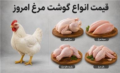قیمت جدید انواع گوشت مرغ امروز شنبه ۳۱ مرداد + جدول قیمت ها