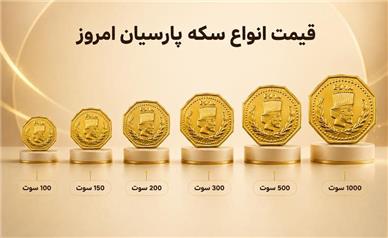 قیمت انواع سکه پارسیان امروز پنجشنبه ۵ شهریور ۱۴۰۵؛ سکه یک گرمی 29 میلیون شد