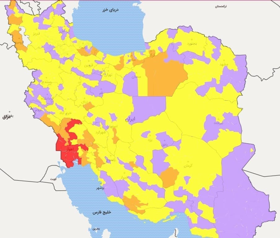 ممنوعیت سفر به شهرهای قرمز و نارنجی
