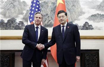 دیدار آنتونی بلینکن، وزیر امور خارجه آمریکا با چین گانگ، وزیر خارجه چین