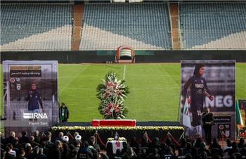 مراسم تشییع پیکر ملیکا محمدی در ورزشگاه آزادی