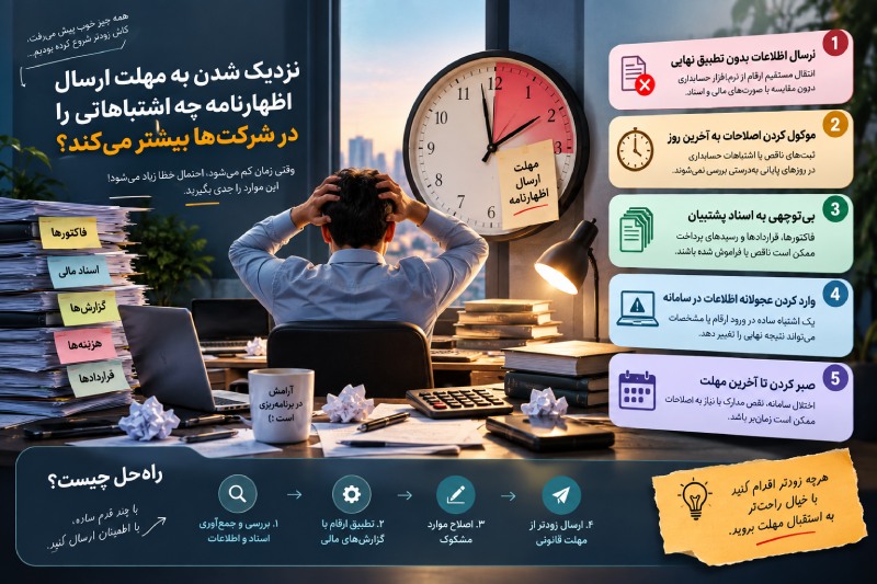 مهلت ارسال اظهارنامه مالیاتی