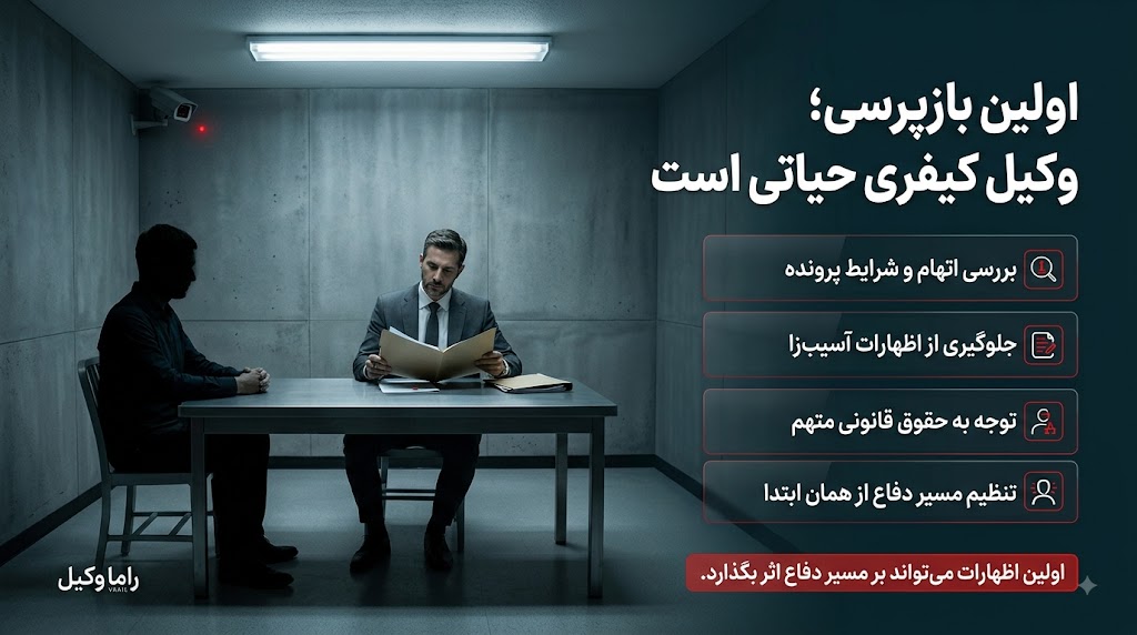 چرا حضور بهترین وکیل کیفری در تهران در اولین جلسه بازپرسی حیاتی است؟