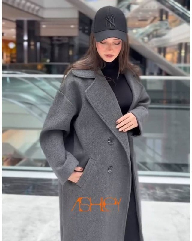 پالتو طوسی زنانه بلند