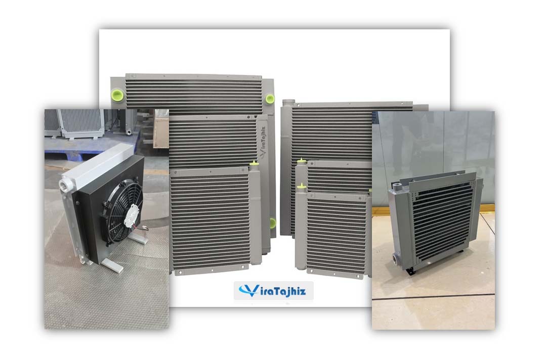 رادیاتورهای خنک‌کن روغن هیدرولیک در ظرفیت‌ها و ابعاد متنوع، متناسب با فشار و دبی سیستم‌های مختلف — ساخت ویرا تجهیز صنعت با کیفیت صادراتی.